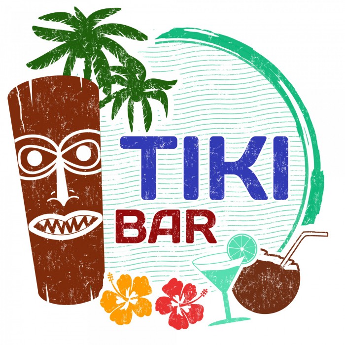 Tiki Bar auf der Hawaii Party