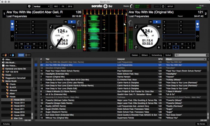 Serato DJ-Software Screenshot