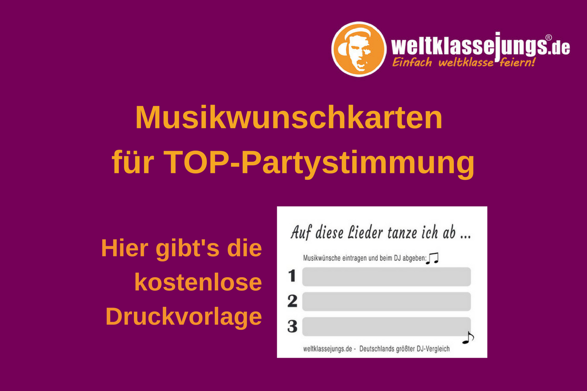 Musikwunschkarten für eure Party: Einsatzmöglichkeiten + kostenlose Druckvorlage